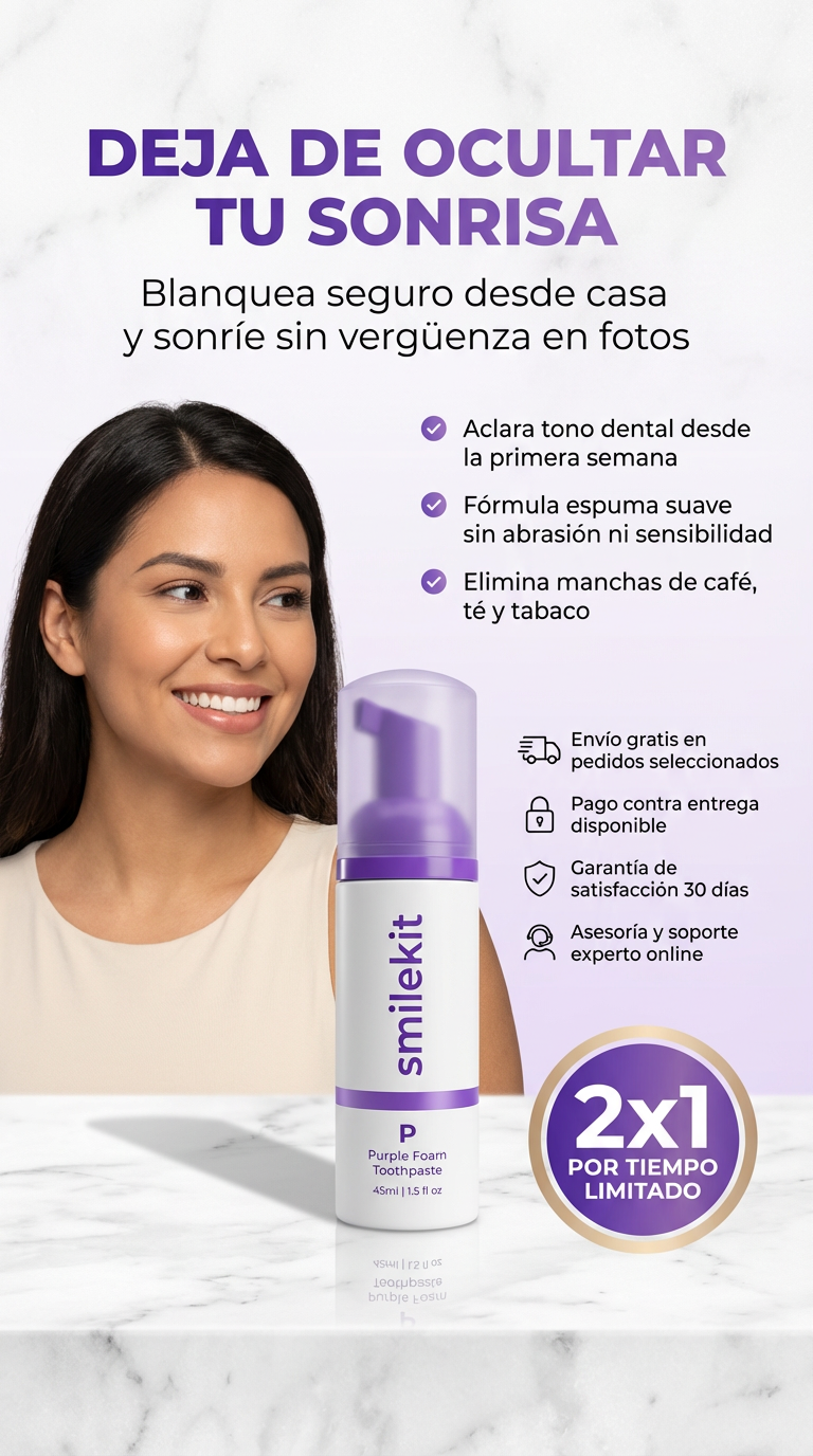 SmileKit - Espuma Blanqueadora Dental - OFERTA 2x1 ¡SOLO POR HOY!