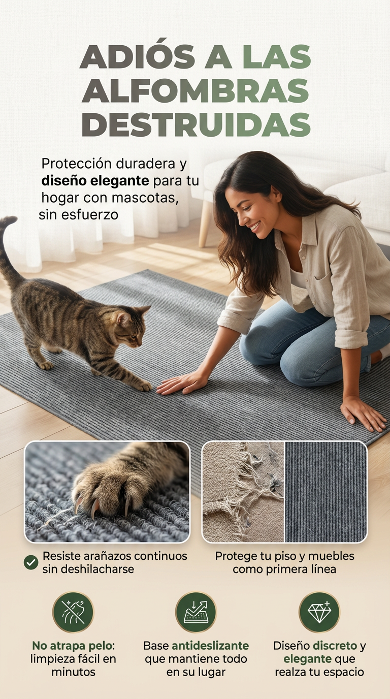 Alfombra adhesiva resistente a Los Arañazos- 1 METRO! Recibe 2X1- SOLO POR HOY!