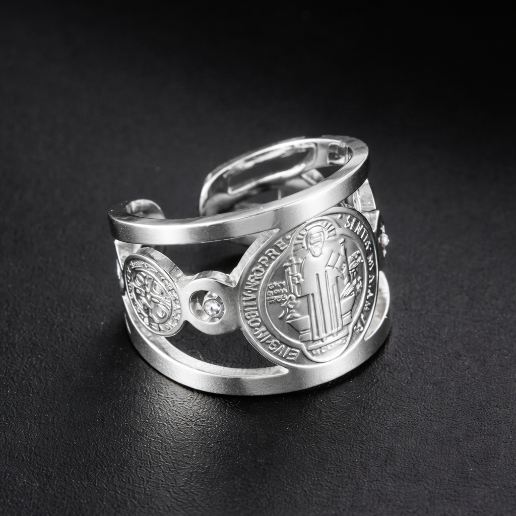 Escudo Dorado 18K, anillo San Benito.