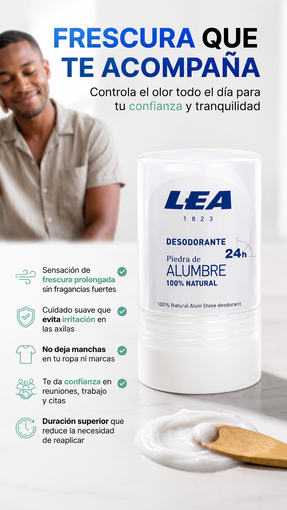 🔥Desodorante Piedra Alumbre 🔥 LEA - PREMIUM - !OFERTA SOLO HOY!  2x1 + envío GRATIS