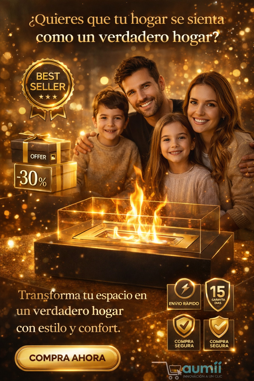 CALMA FLAME™ – Chimenea de Mesa Premium sin Humo