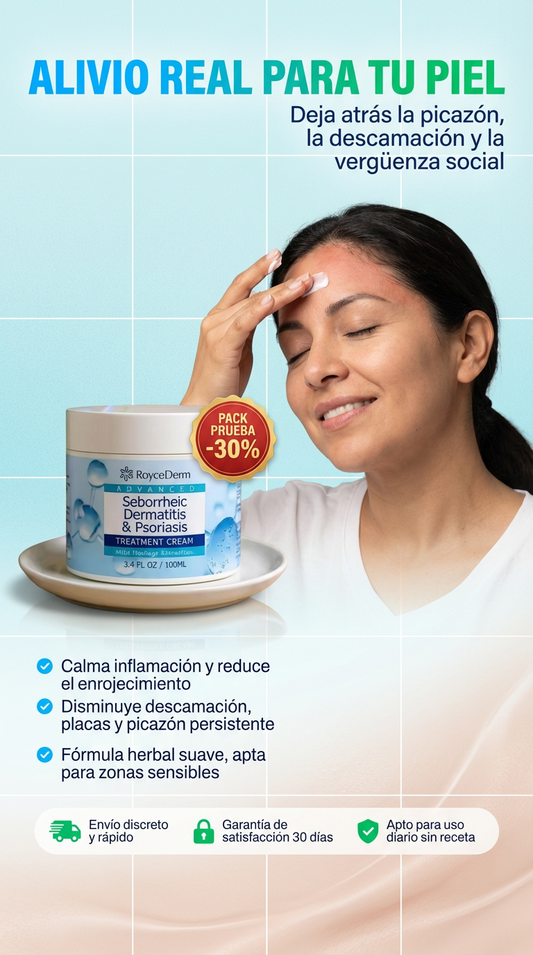 RoyceDerm Advanced – Crema para Dermatitis Seborreica y Psoriasis - 2X1 SOLO POR HOY!