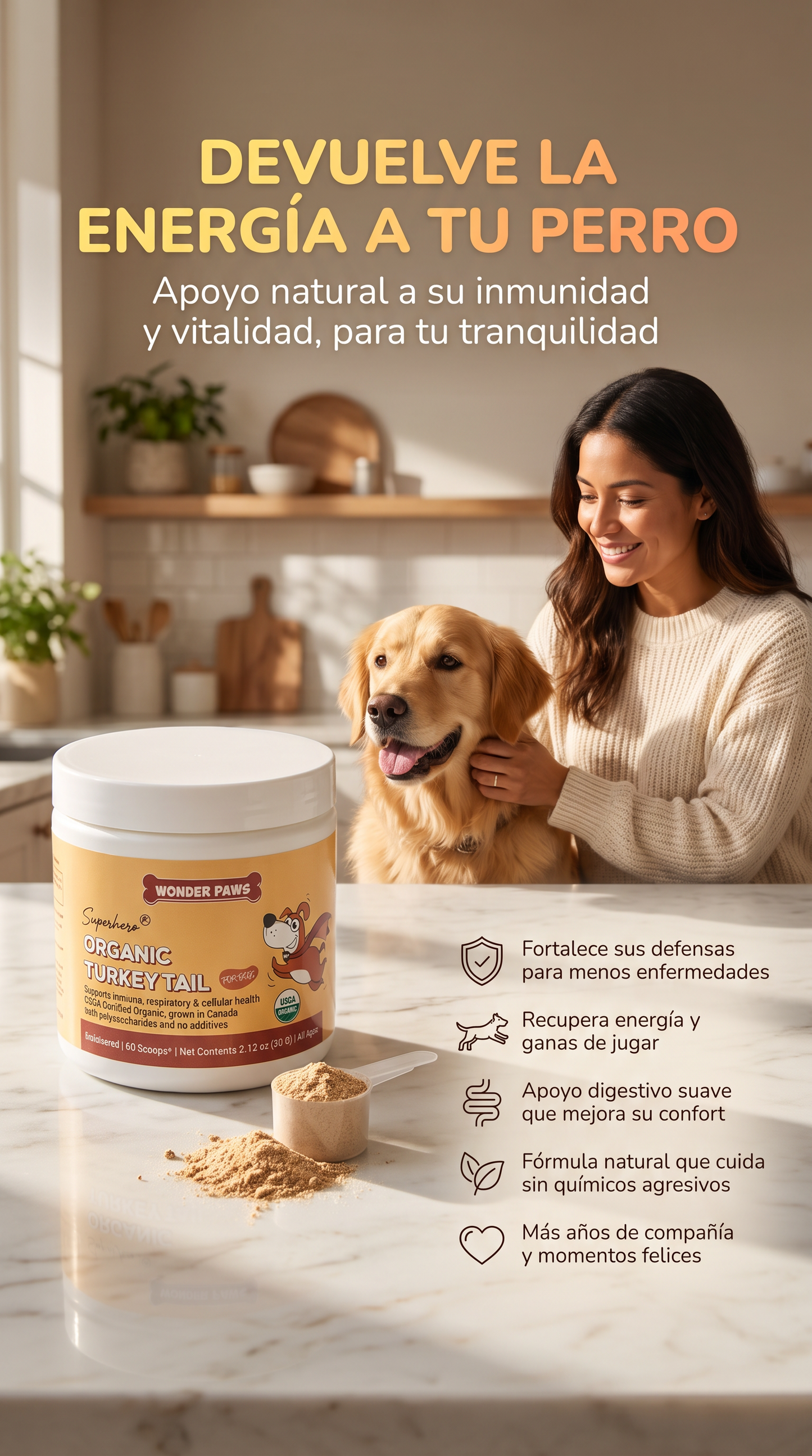 🍄 Hongo Cola De Pavo Wonder Paws 🐶 PREMIUM - !OFERTA SOLO HOY!  2x1 + envío GRATIS