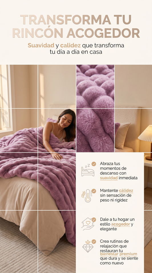 Cobija piel de conejo-OFERTA VALIDA SOLO POR HOY! COMPRA CON ENVIO GRATIS!
