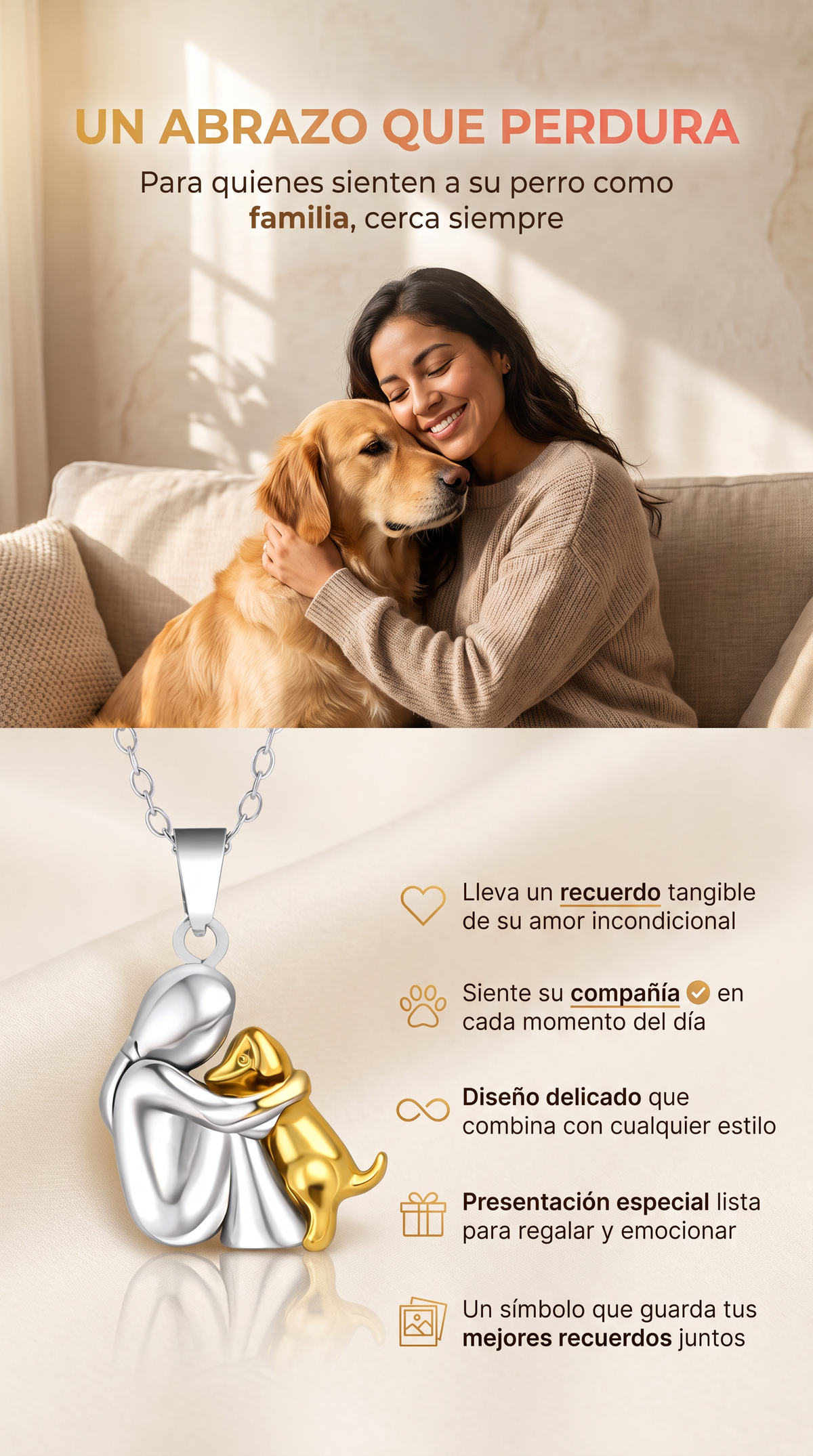 🐶 Cadena Abrazo eterno a tu perrito💕- 2x1 !OFERTA SOLO HOY! + CAJA REGALO GRATIS