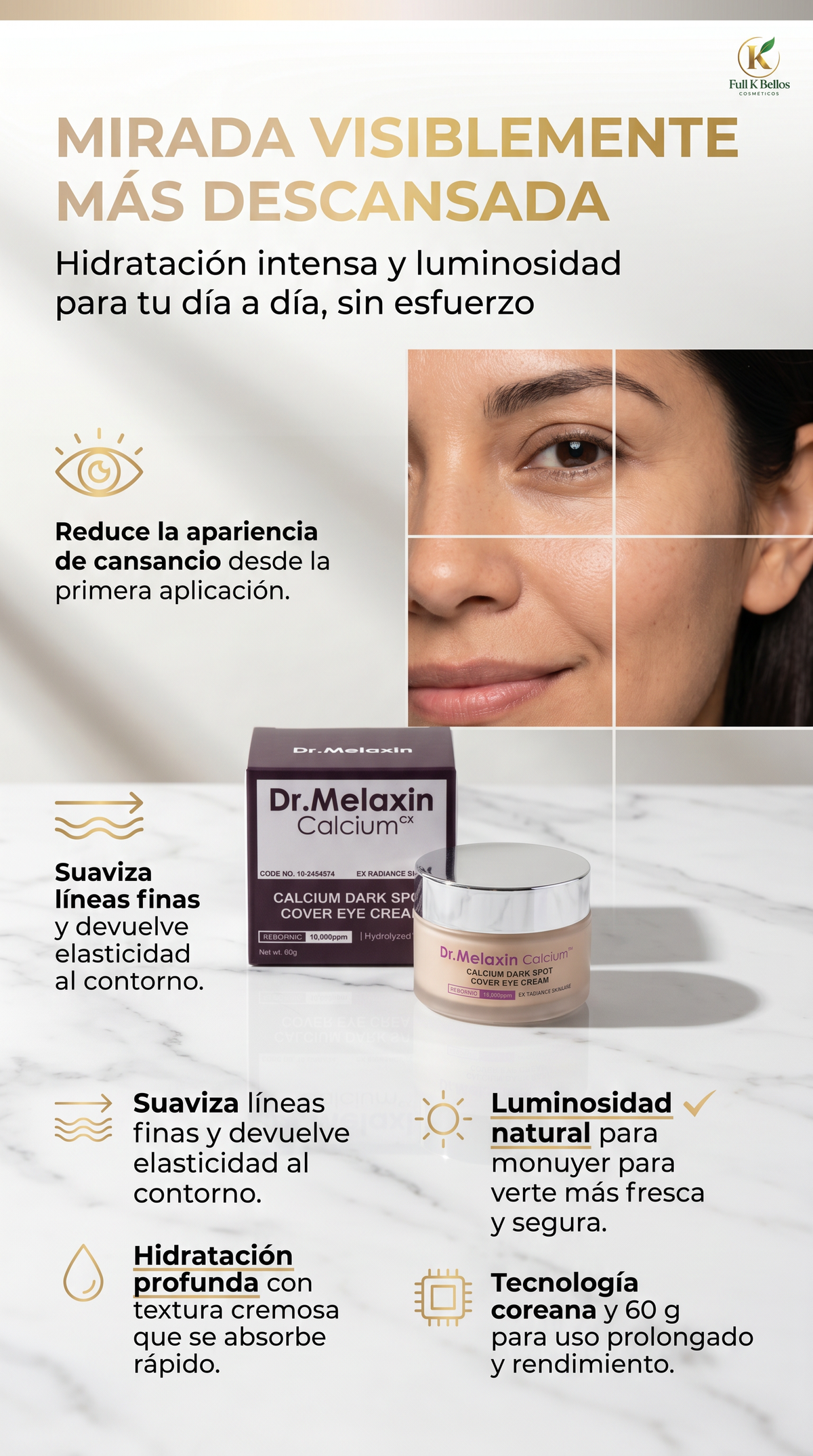 🇺🇸 Dr. Melaxin Calcium Cover Eye 60gr 🚀2x1 -!!OFERTA VALIDA SOLO POR HOY!!